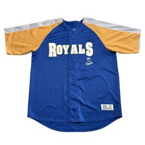 KC Royals Mens XL 46-48Jersey Dynasty Series Stitched Team Logo Kansas City MLB